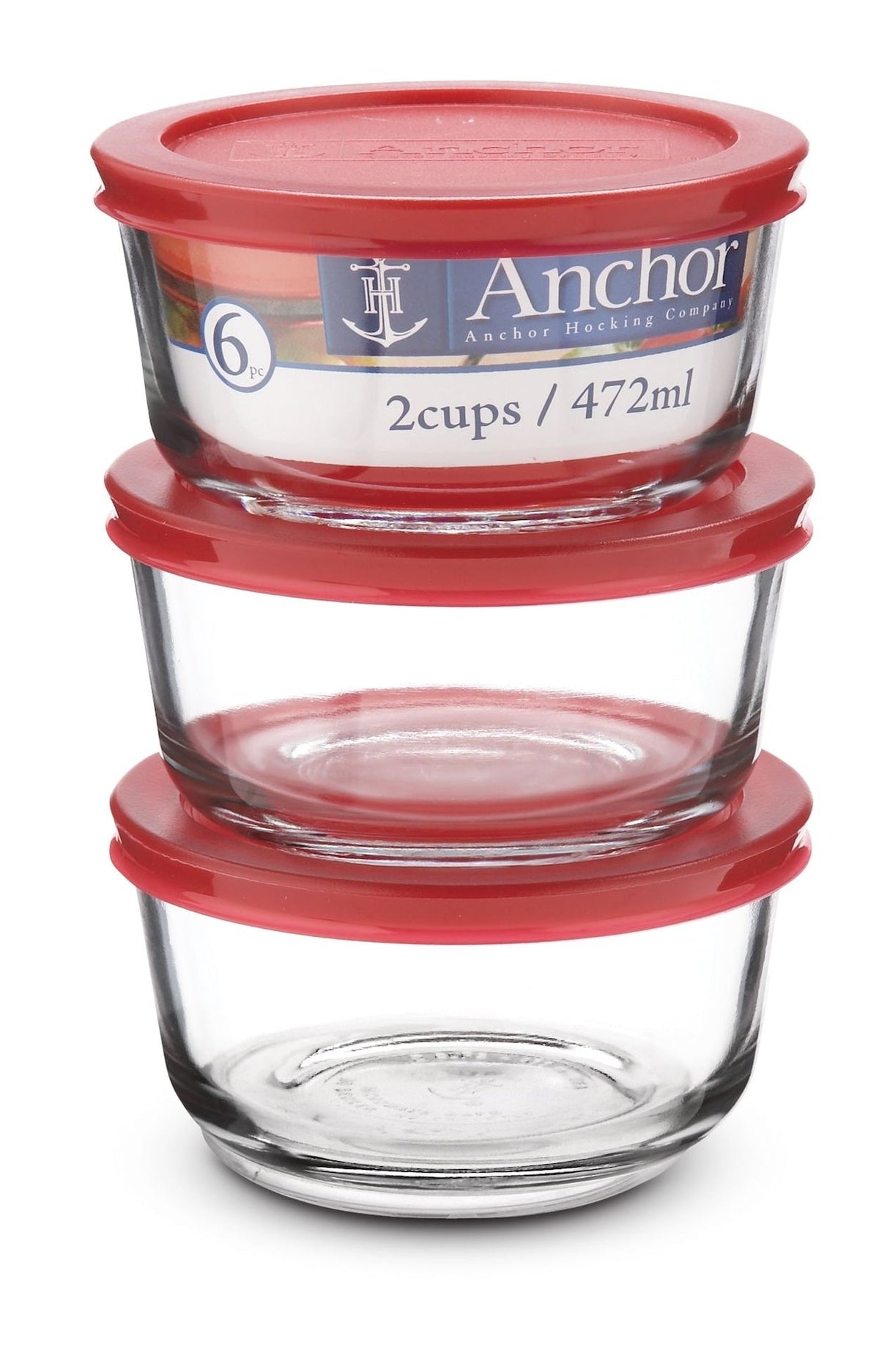 Round Glass Storage Container Set with Lids, 3 Count J7K2 - product image 1