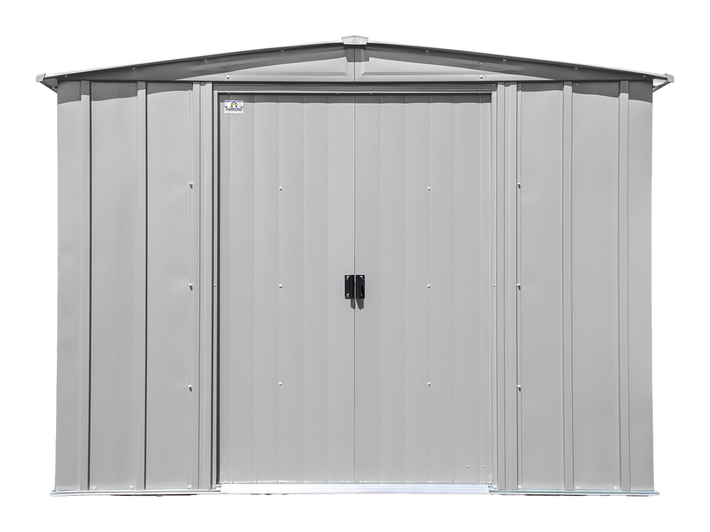 Classic 8x6-ft Flute Grey Galvanized Steel Storage Shed with Pitched Roof S4N3 - product image 1