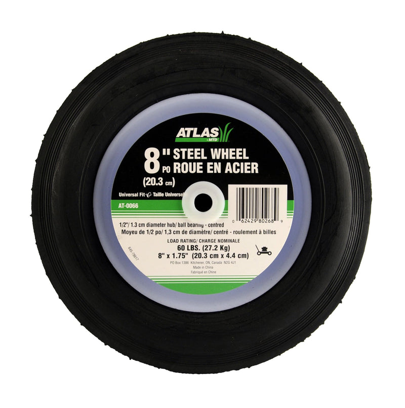 Steel Lawn Mower Replacement Wheel with Ball Bearings, 8-in x 1.5-in G8J1