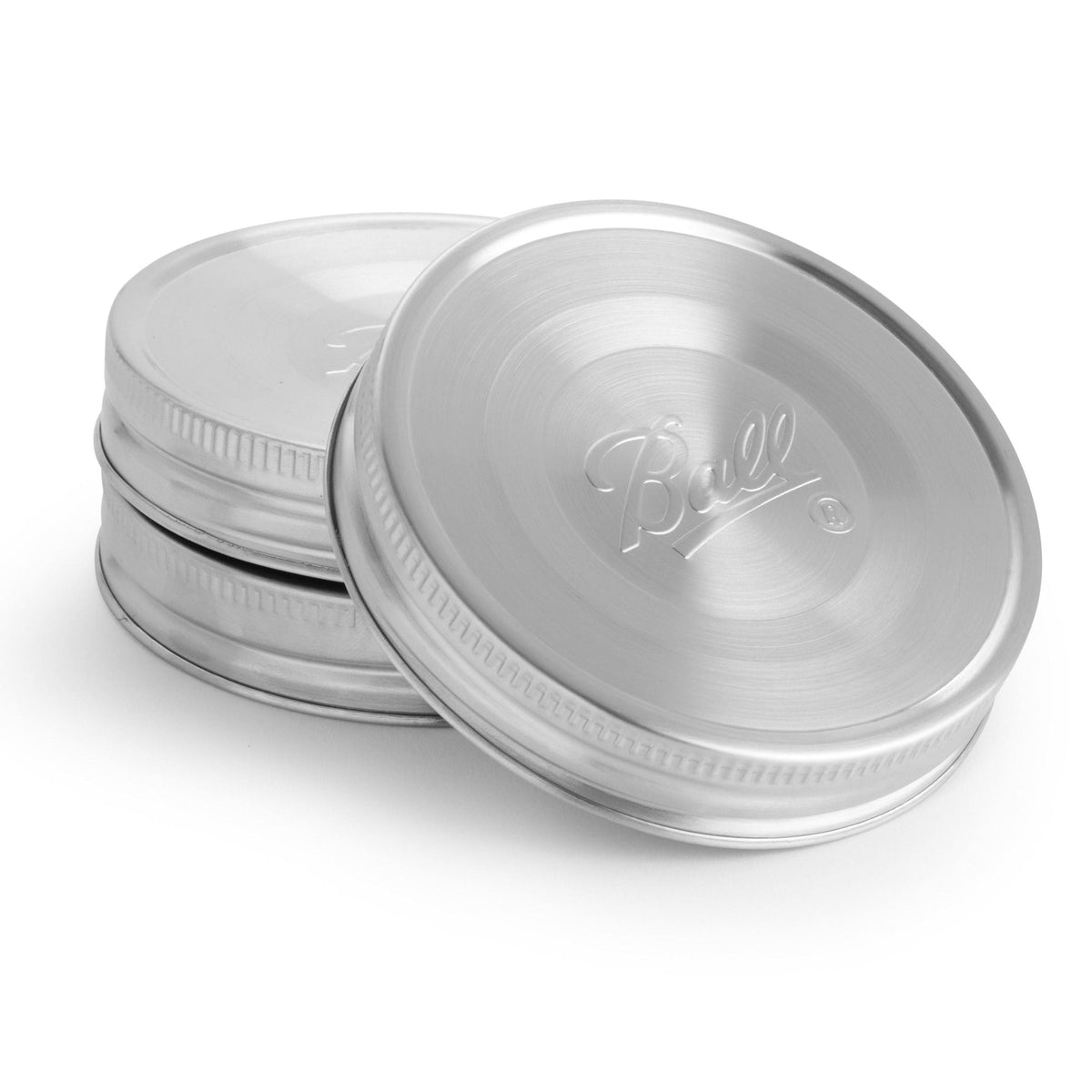 BALL Wide Mouth Stainless Steel Lids, Rust-Resistant, 3-pk J1L4 - product image 1