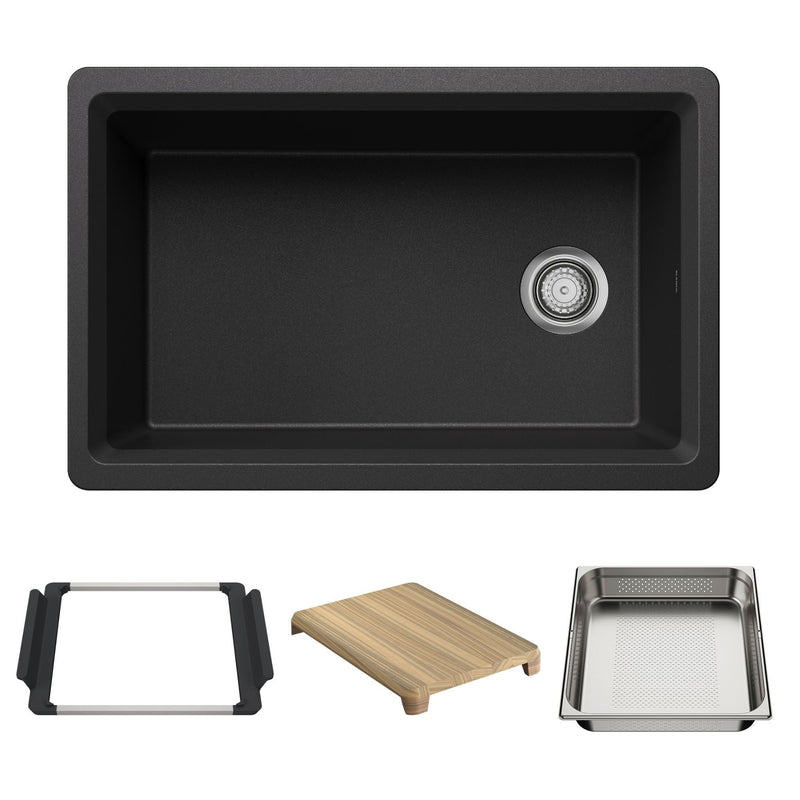 Inteos 30-in SILGRANIT Workstation Kitchen Sink I6L3