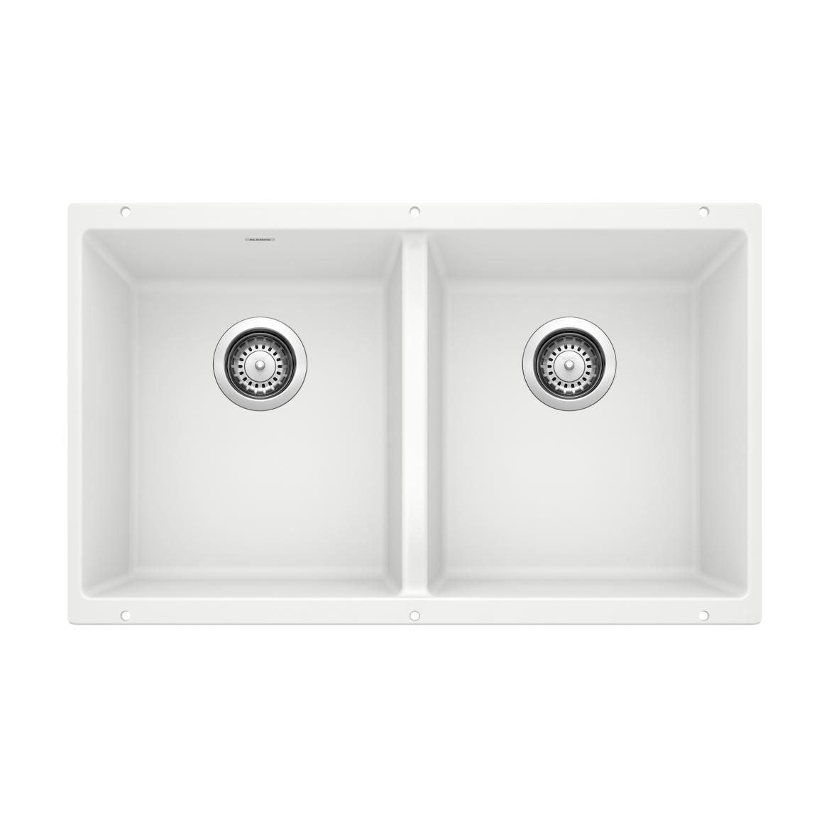 Precis SILGRANIT 29-in 50/50 Double Bowl Undermount Kitchen Sink, White T1T2 - product image 1
