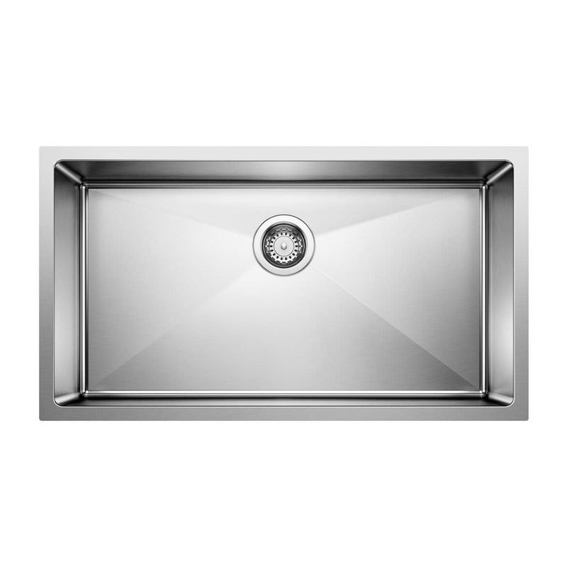 Quatrus R15 32-in Super Single Bowl Undermount Stainless Steel Kitchen Sink P2S6