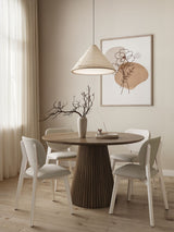 Dua Cream Fabric Upholstered Dining Chair with Curved Backrest, 2-pc Y0T7 - product image 6
