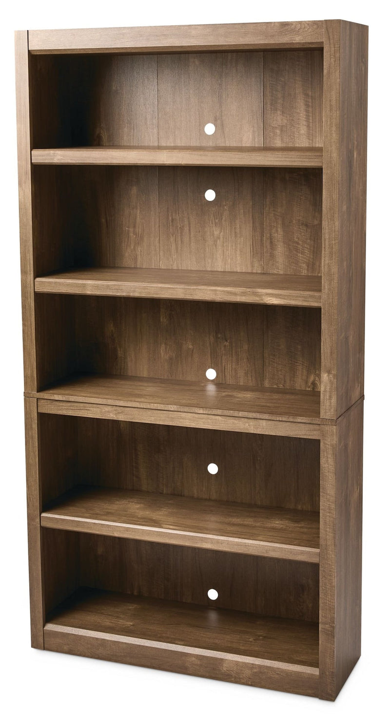 Adjustable 5-Shelf Bookcase/Bookshelf, Oak Q6V5