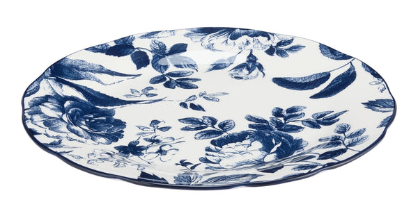 Augusta Stoneware Dinner Plate, 1-pc, White/Blue Floral X5E0