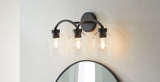 Bentbrook 3-Light Vanity with Glass Shade, Black D9E7 - product image 5