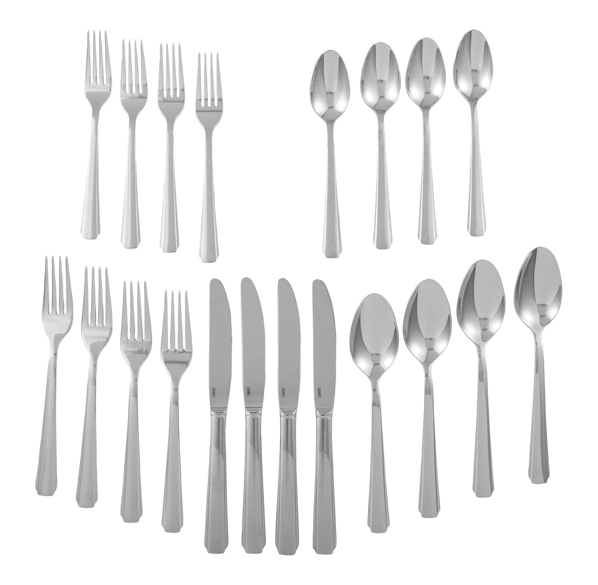 Bevelled Octagonal Flatware Set, Serves 4, 20-pc, with Mirror Finish M2C0 - product image 1