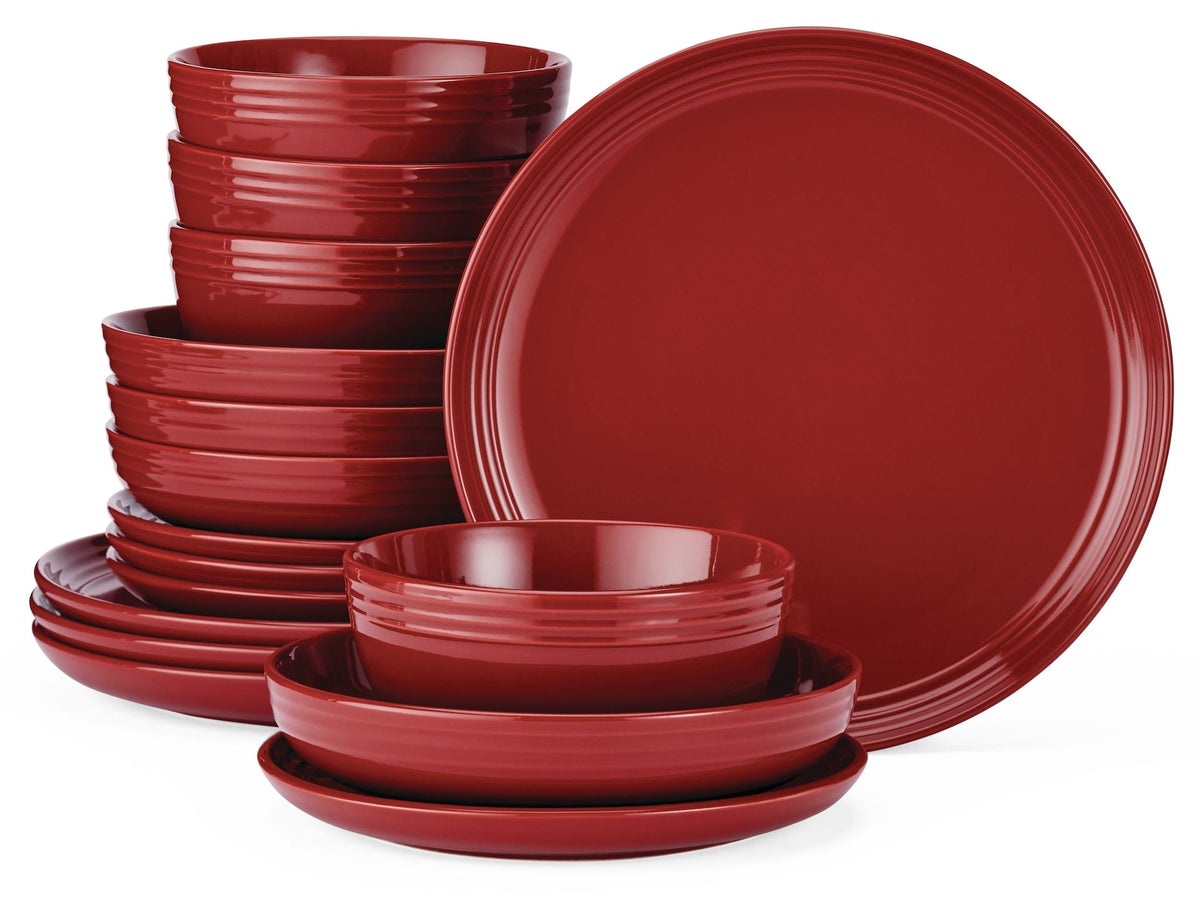 Edenhill Farmhouse Bistro Stoneware Dinnerware Set, Serves 4, 16-pc, Red D1A5 - product image 1
