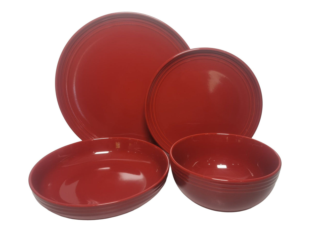 Edenhill Farmhouse Bistro Stoneware Dinnerware Set, Serves 4, 16-pc, Red D1A5 - product image 2