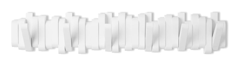 Flemington Steel 6-Hook Flip Down Rail, White, 24-in W1W0