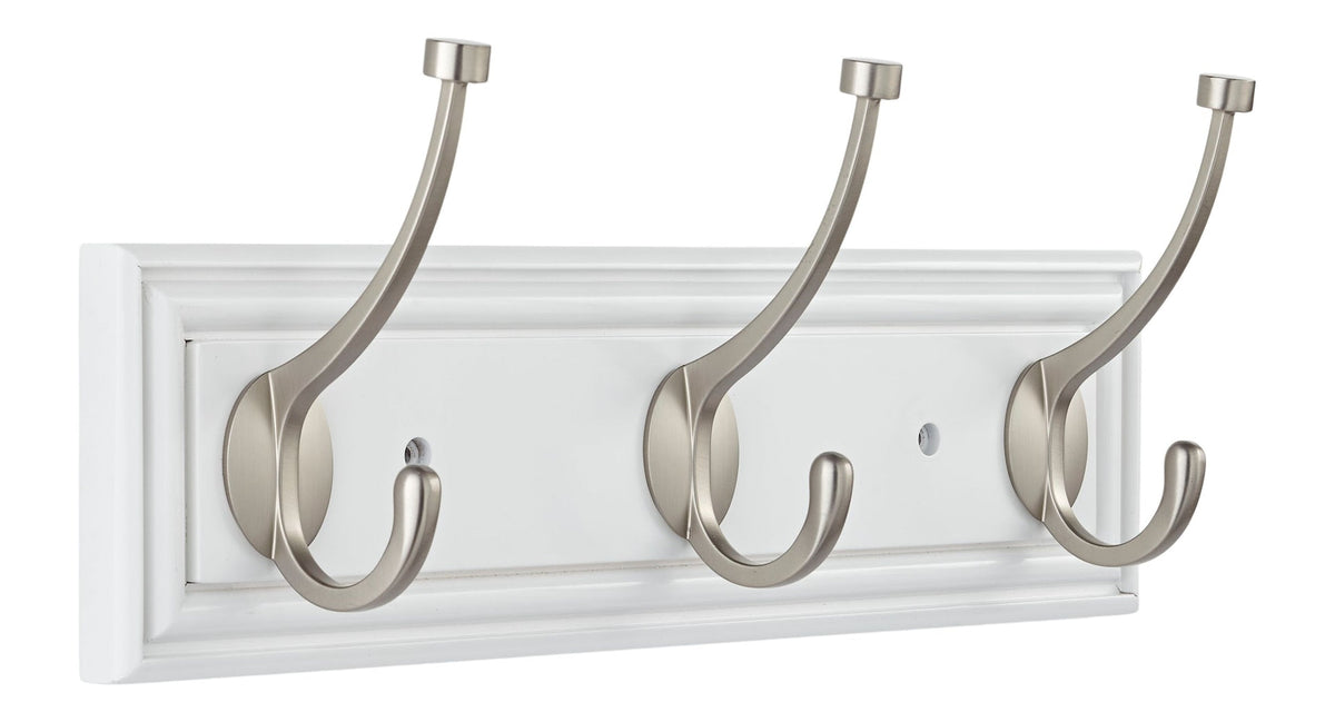 Galena Stainless Steel 3-Hook Rail, White, 16-in T4S3 - product image 1