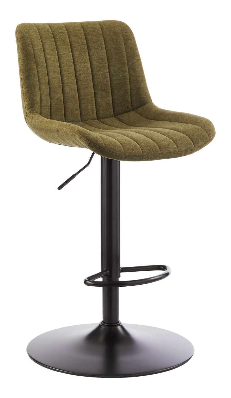 Rory Adjustable Height Gas-Lift Swivel Bar Stool, Green E6K5