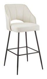Yael Elegant Elevated Bar Stool with Back Rest, Creme U3P7 - product image 1