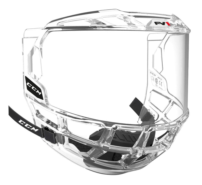 FV1 Full Hockey Helmet Mask/Shield/Bubble, Junior, Clear Y7W2