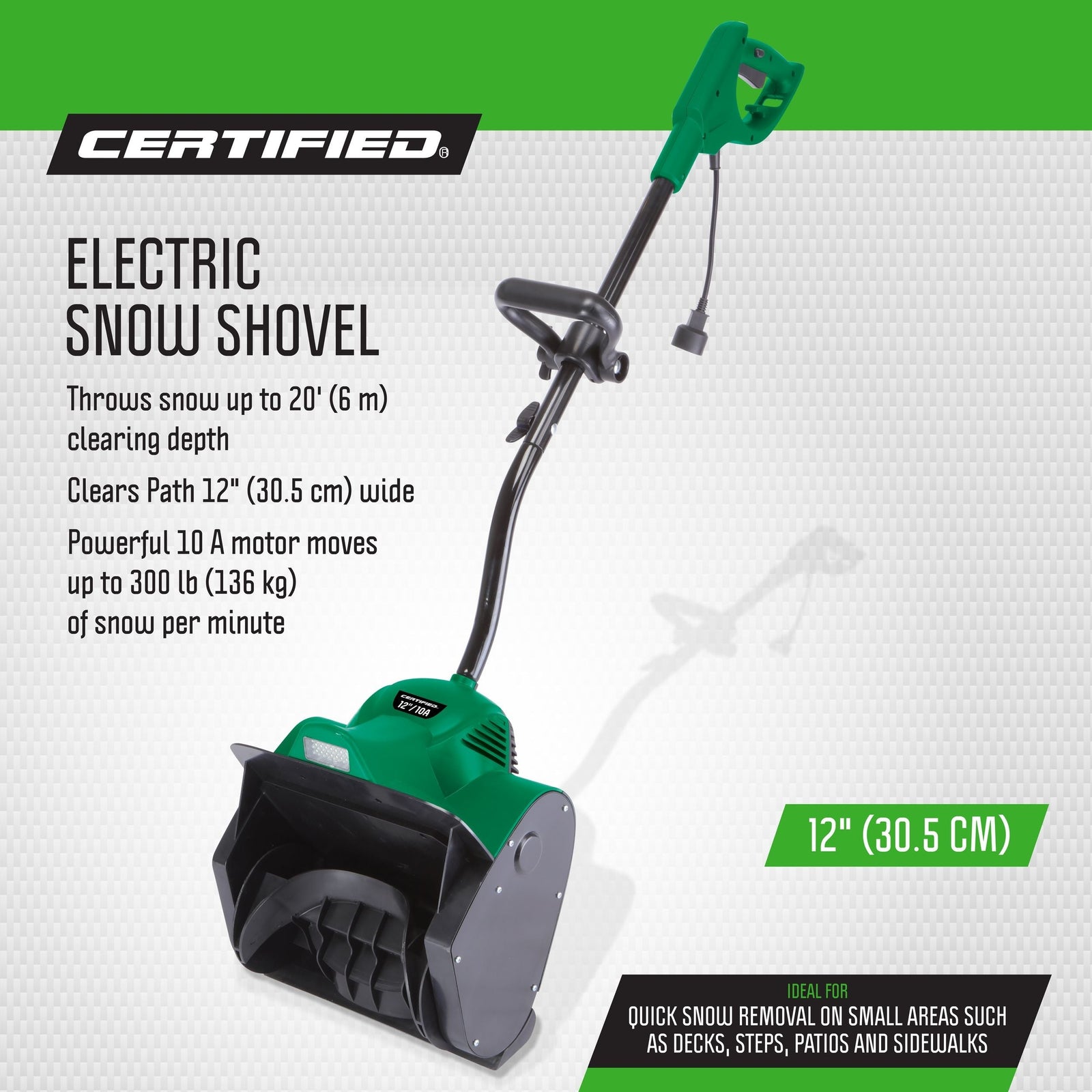 10-Amp Corded Electric Snow Shovel, 12-in I3I9 - product image 4