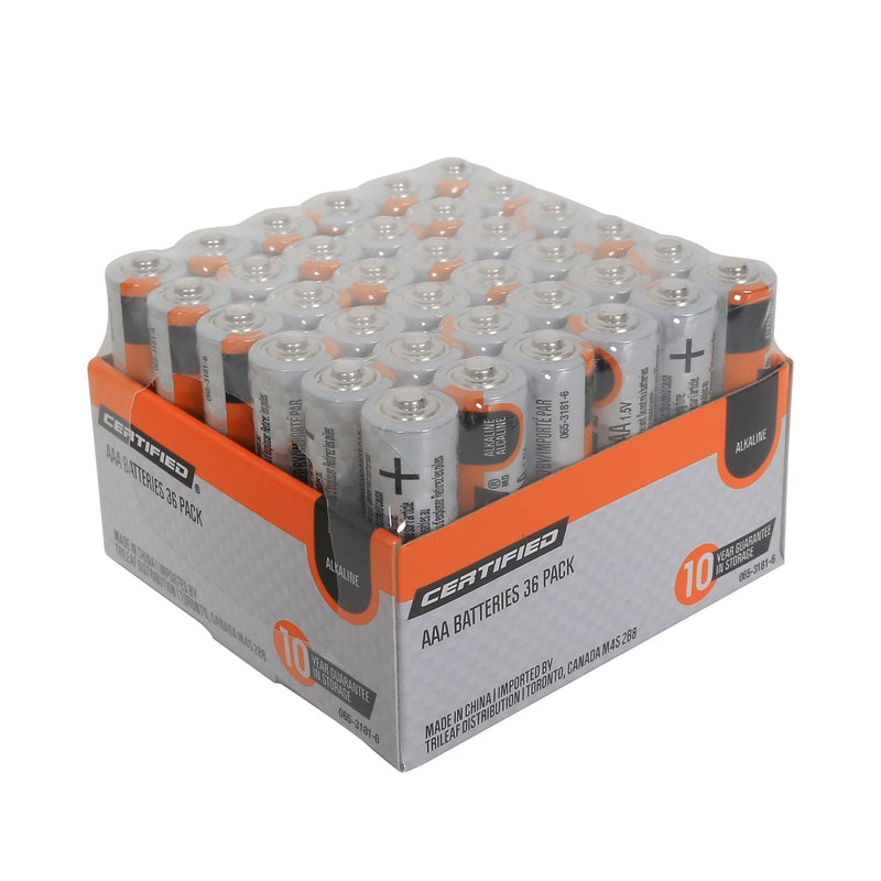 AAA Alkaline Battery Set, All Purpose, Long Shelf Life, 36-pk F8O5