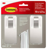 2-Piece 10-lb Satin Nickel Damage Free Curtain Rod Hooks G9R4 - product image 1