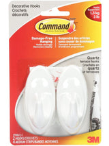 Decorative Quartz Terrace Hooks with Adhesive Strips, White, 3-lbs, 2 Strips per Pack V0H1 - product image 1