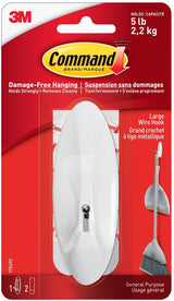 Large Wire Hook with Adhesive Strips, White, 5-lbs, 1 Strip per Pack G7Q1 - product image 1