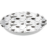 Grad" Round Plastic Reusable Serving Bowl, White, 14-in, for Graduation X7E0 - product image 1