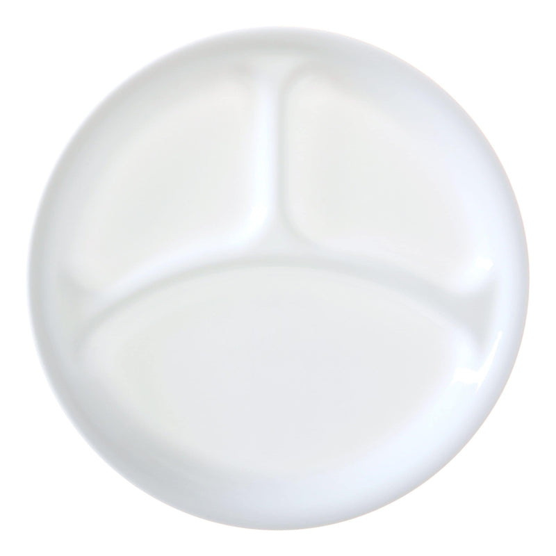 Glass Divided Dinner Plate, 10.25-in, White K2H8