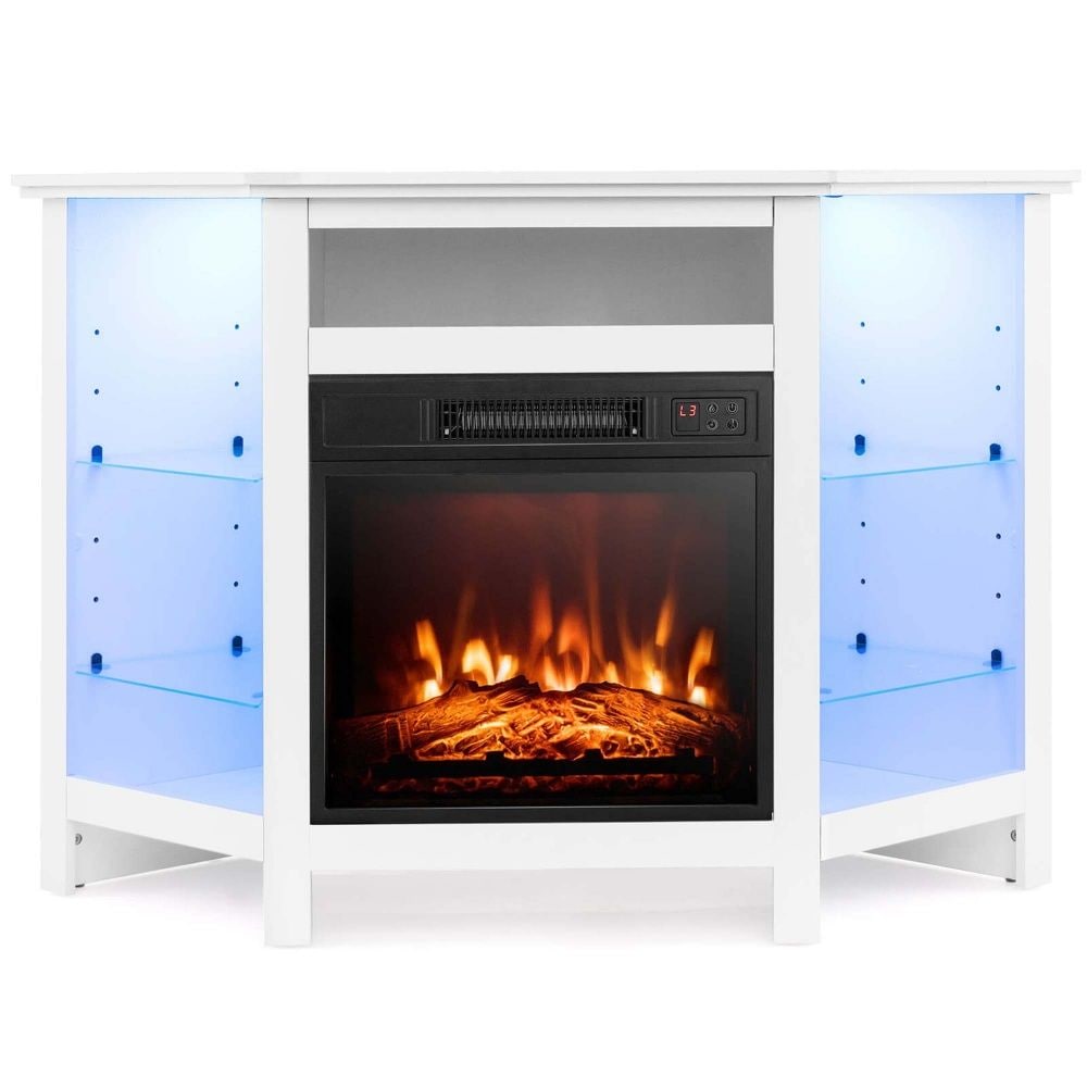 Fireplace TV Stand with LED Lights, White S7Z1 - product image 1