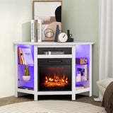 Fireplace TV Stand with LED Lights, White S7Z1 - product image 2