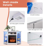 Fireplace TV Stand with LED Lights, White S7Z1 - product image 4