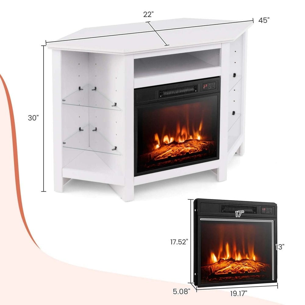 Fireplace TV Stand with LED Lights, White S7Z1 - product image 8