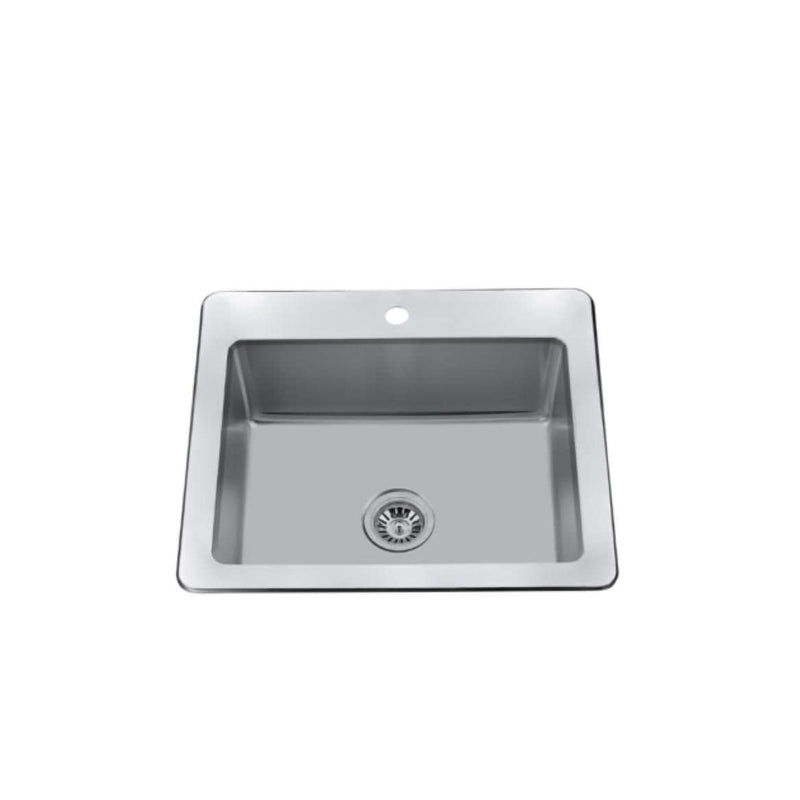 25-in Brushed Satin Stainless Steel Drop-in Sink V6E1