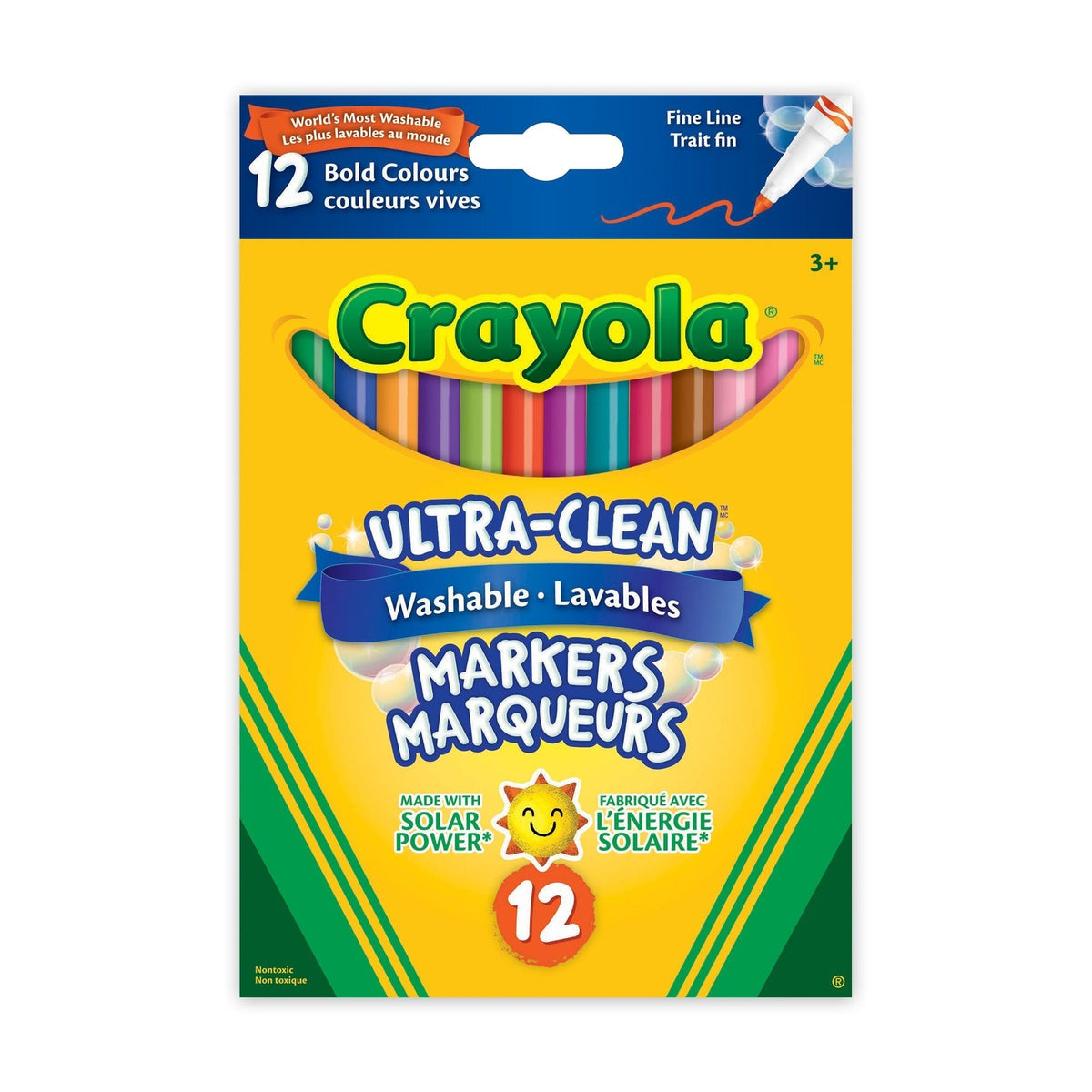 Ultra-Clean Washable Fine Tip Markers for Drawing/Colouring, Multi-Colour, 12-pk, Ages 3+ S1E1 - product image 2