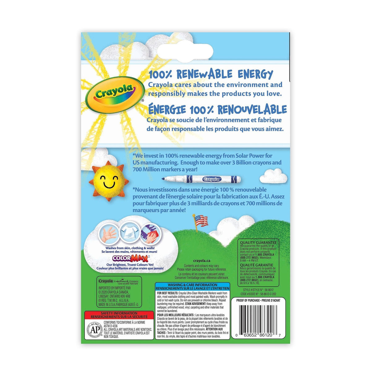 Ultra-Clean Washable Fine Tip Markers for Drawing/Colouring, Multi-Colour, 12-pk, Ages 3+ S1E1 - product image 6