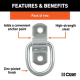 1-in x 1-1/4-in Surface-Mounted Tie-Down D-Rings, 1200-lb, 2-pk V0Q5 - product image 6