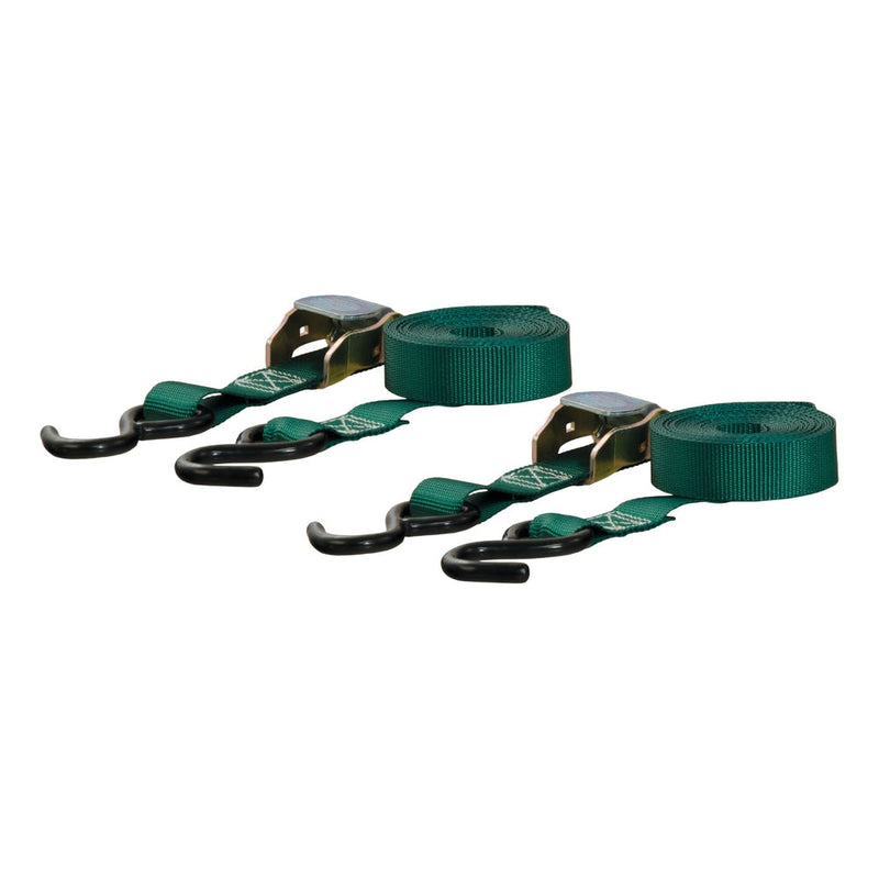 83015 Cargo Straps with S-Hooks, Dark Green, 300-lb, 15-ft, 2-pk B2D5