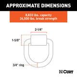 83760 3 x 3-in Weld-On Tie-Down D-Ring (8,833 lbs, Raw Steel) J2C7 - product image 3