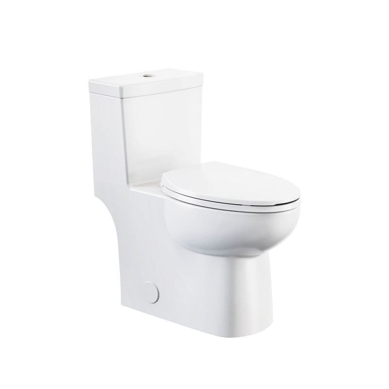 1-Piece Elongated Toilet Bowl with Soft Close, White, 3.8/4.8-L W9J4