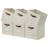 Collapsible Storage Cube with Label, 11-in, 6-pk, Beige G2H7 - product image 1