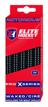 Hockey Notorious Pro X Skate Laces, Waxed, Black, Assorted Sizes W4N1 - product image 1