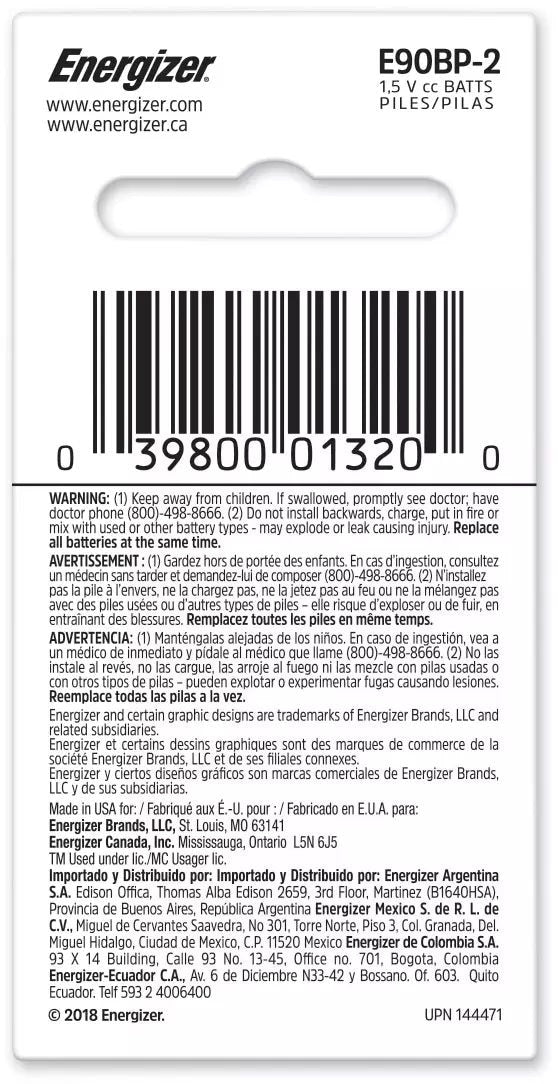 2-pk E90 1.5V / 1.5 Volt N Size Alkaline Batteries, Long Lasting K8V5 - product image 2