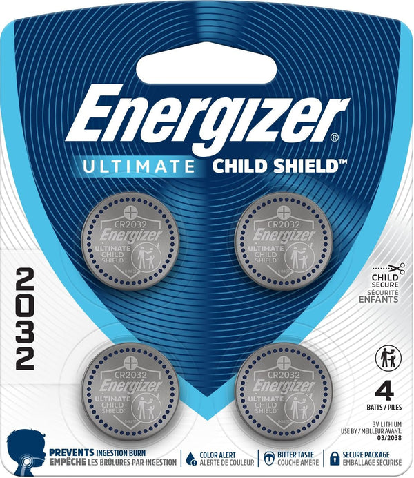 2032 Child Shield Lithium Battery, 4-Pack L5J4
