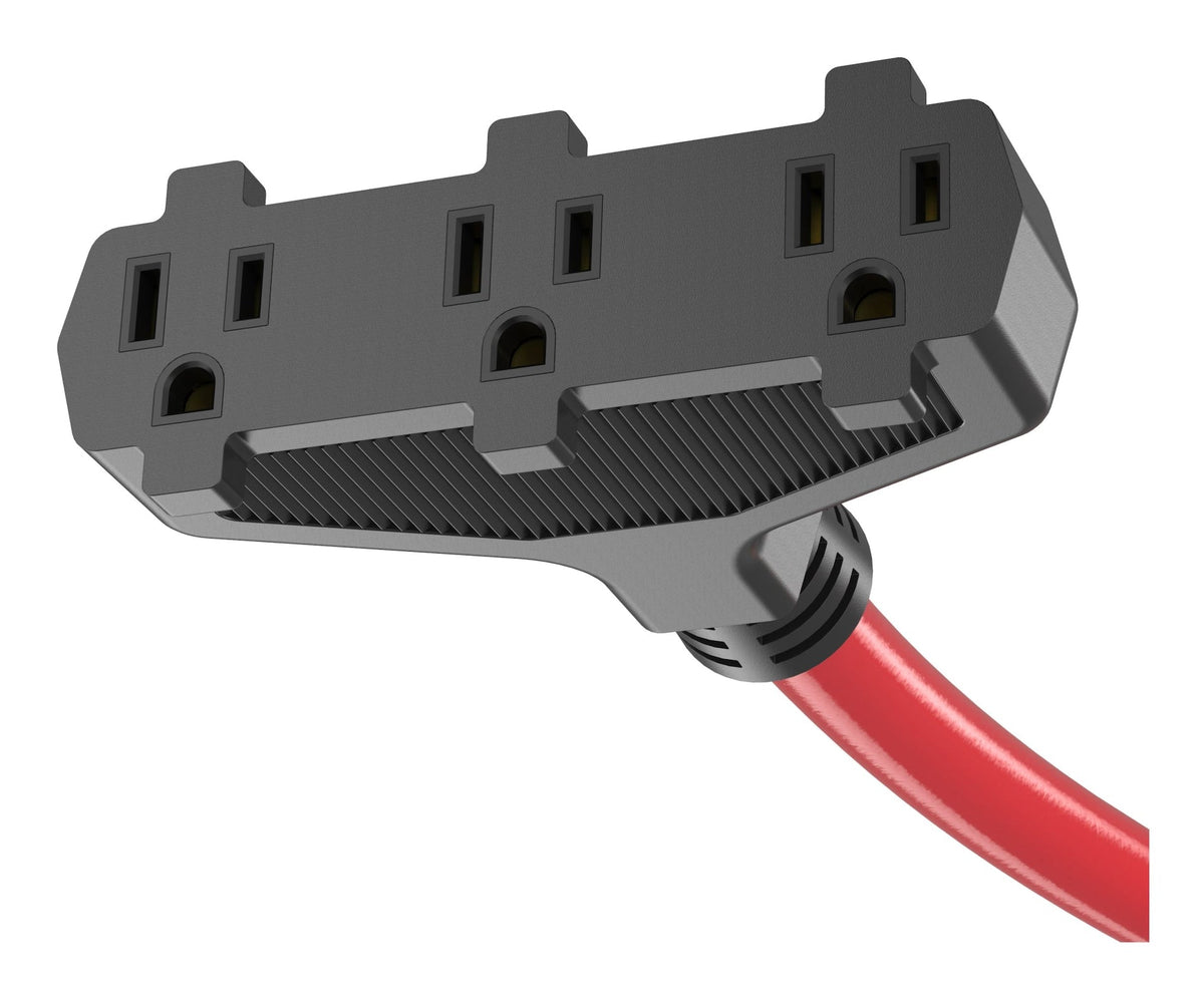 30A 25-ft Triple-Outlet Extension Cord, Red E9C6 - product image 3