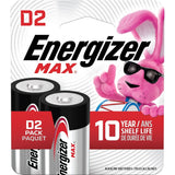 Max 2-pk D Alkaline Batteries, Long Lasting, All Purpose B9F7 - product image 1