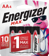 Max 4-pk AA Alkaline Batteries, Long Lasting, All Purpose P3H7 - product image 1