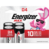 Max 4-pk D Alkaline Batteries, Long Lasting, All Purpose R3Z0 - product image 1