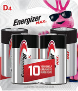 Max 4-pk D Alkaline Batteries, Long Lasting, All Purpose R3Z0 - product image 2