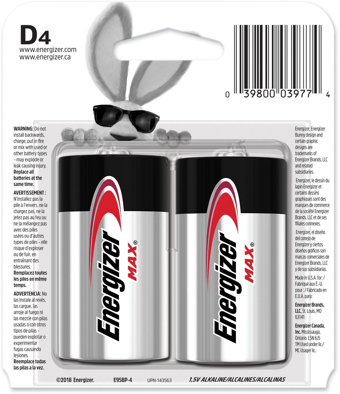Max 4-pk D Alkaline Batteries, Long Lasting, All Purpose R3Z0 - product image 3