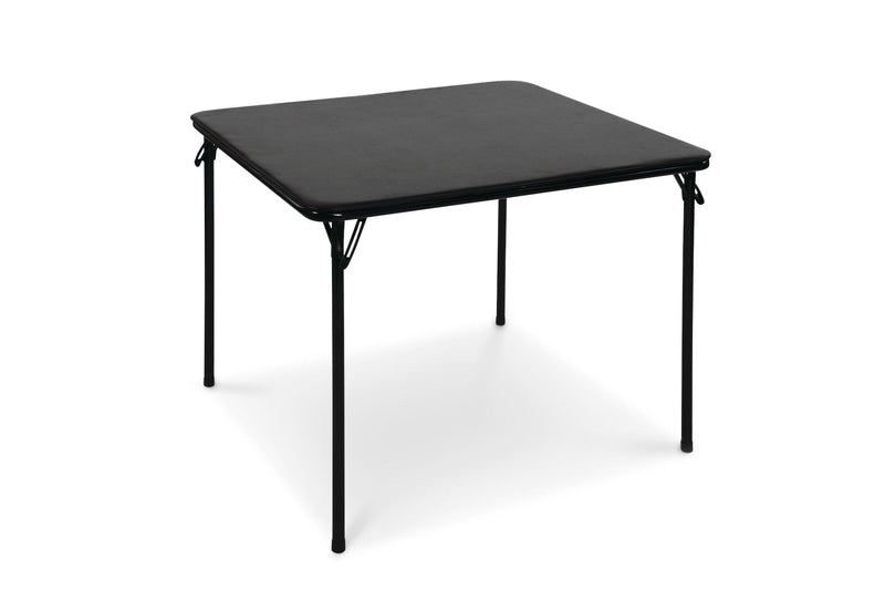 34-in x 34-in Portable Vinyl Top Metal Folding Card Game/Activity Table, Black U9K9