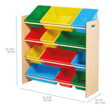 Kids 12-Bin Bedroom/Playroom Toy Storage Organizer, Yellow S2C3 - product image 4