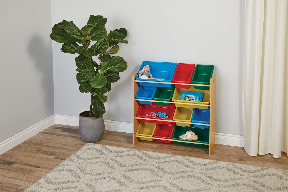 Kids 12-Bin Bedroom/Playroom Toy Storage Organizer, Yellow S2C3 - product image 6